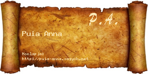 Puia Anna névjegykártya